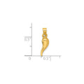 14k Gold Hollow 3-D Italian Horn Pendant by Fine Color Jewels