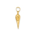 14k Gold Hollow 3-D Italian Horn Pendant by Fine Color Jewels
