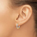14K Gold Hollow Hoop Twist Earrings by Fine Color Jewels