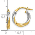 14K Gold Hollow Hoop Twist Earrings by Fine Color Jewels