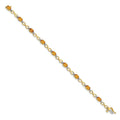 14K Gold Infinity Genuine Citrine and Diamond Bracelet by Fine Color Jewels