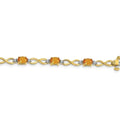 14K Gold Infinity Genuine Citrine and Diamond Bracelet by Fine Color Jewels