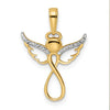 14K Gold Infinity Guardian Angel Pendant