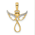 14K Gold Infinity Guardian Angel Pendant by Fine Color Jewels