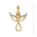 14K Gold Infinity Guardian Angel Pendant by Fine Color Jewels