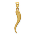 14k Gold Italian Horn Pendant by Fine Color Jewels