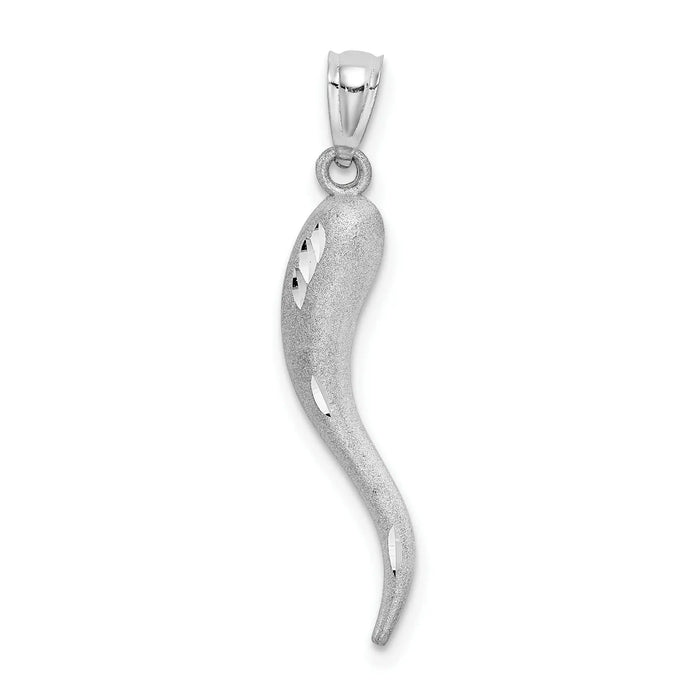 14k Gold Italian Horn Pendant by Fine Color Jewels