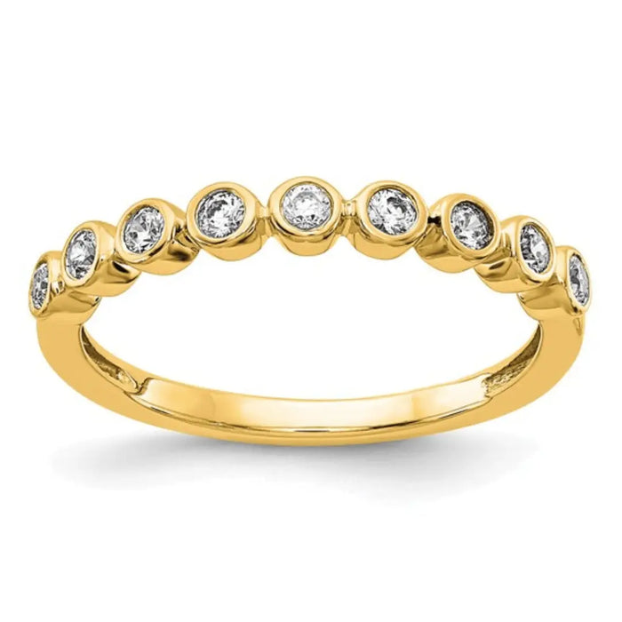 14K Gold Lab Diamond Half Eternity Ring by Fine Color Jewels