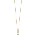 14K Gold Lab Diamond Open Teardrop Pendant Necklace by Fine Color Jewels