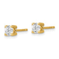 14k Gold Lab Diamond Round Solitaire Stud Earrings by Fine Color Jewels