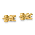 14k Gold Lab Diamond Round Solitaire Stud Earrings by Fine Color Jewels