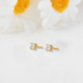 14k Gold Lab Diamond Round Solitaire Stud Earrings by Fine Color Jewels