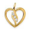 14K Gold Lab Diamond Three Stone Bypass Heart Pendant