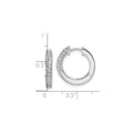 14k Gold Lab Diamond Twisted Hinged Hoop Earrings by Fine Color Jewels