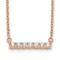 14K Gold Lab Grown Diamond Bar Necklace by Fine Color Jewels