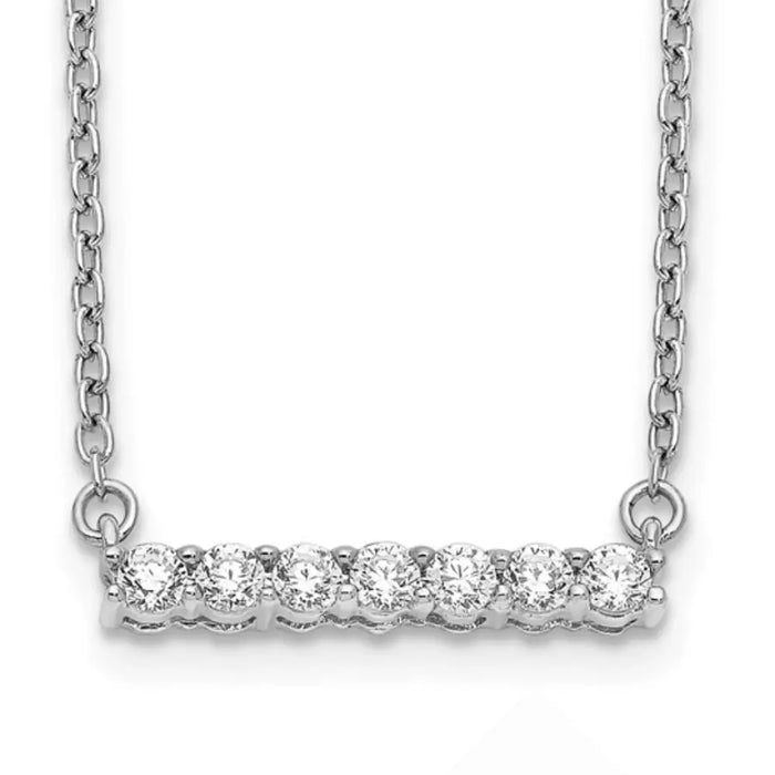 14K Gold Lab Grown Diamond Bar Necklace by Fine Color Jewels