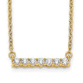 14K Gold Lab Grown Diamond Bar Necklace by Fine Color Jewels