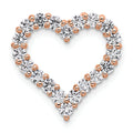14k Gold Lab Grown Diamond Heart Chain Slide Pendant by Fine Color Jewels