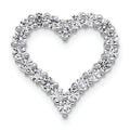 14k Gold Lab Grown Diamond Heart Chain Slide Pendant by Fine Color Jewels