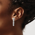 14K Gold Lab Grown Diamond Heart Dangle Post Earrings by Fine Color Jewels