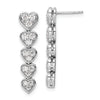 14K Gold Lab Grown Diamond Heart Dangle Post Earrings