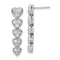 14K Gold Lab Grown Diamond Heart Dangle Post Earrings by Fine Color Jewels