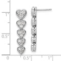 14K Gold Lab Grown Diamond Heart Dangle Post Earrings by Fine Color Jewels