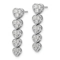 14K Gold Lab Grown Diamond Heart Dangle Post Earrings by Fine Color Jewels
