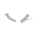 14K Gold Lab Grown Diamond Heart Dangle Post Earrings by Fine Color Jewels
