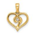 14k Gold Lab Grown Diamond Heart Pendant 1/10 carat by Fine Color Jewels