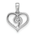 14k Gold Lab Grown Diamond Heart Pendant 1/10 carat by Fine Color Jewels