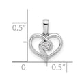14k Gold Lab Grown Diamond Heart Pendant 1/10 carat by Fine Color Jewels
