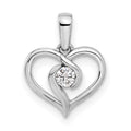 14k Gold Lab Grown Diamond Heart Pendant 1/10 carat by Fine Color Jewels
