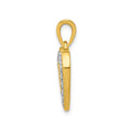 14k Gold Lab Grown Diamond Pave Heart Pendant by Fine Color Jewels