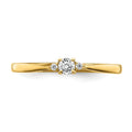 14k Gold Lab Grown Diamond Petite Three Stone Engagement Ring 1/8 carat by Fine Color Jewels