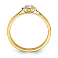 14k Gold Lab Grown Diamond Petite Three Stone Engagement Ring 1/8 carat by Fine Color Jewels
