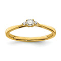 14k Gold Lab Grown Diamond Petite Three Stone Engagement Ring 1/8 carat by Fine Color Jewels