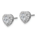 14k Gold Lab Grown Diamond Semi Mount Heart Post Studs Earrings by Fine Color Jewels