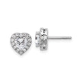 14k Gold Lab Grown Diamond Semi Mount Heart Post Studs Earrings by Fine Color Jewels