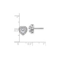 14k Gold Lab Grown Diamond Semi Mount Heart Post Studs Earrings by Fine Color Jewels