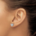 14k Gold Lab Grown Diamond Semi Mount Heart Post Studs Earrings by Fine Color Jewels