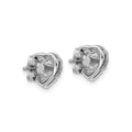 14k Gold Lab Grown Diamond Semi Mount Heart Post Studs Earrings by Fine Color Jewels
