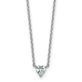 14k Gold Lab Grown Diamond Solitaire Heart Necklace by Fine Color Jewels
