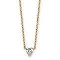 14k Gold Lab Grown Diamond Solitaire Heart Necklace by Fine Color Jewels