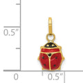 14k Gold Ladybug Charm Pendant by Fine Color Jewels