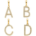 14K Gold Letter Initial Pave Diamond Pendant by Fine Color Jewels