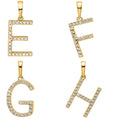 14K Gold Letter Initial Pave Diamond Pendant by Fine Color Jewels