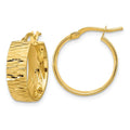 14K Gold Lightweight Round Hoops Earrings by Fine Color Jewels