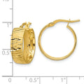 14K Gold Lightweight Round Hoops Earrings by Fine Color Jewels