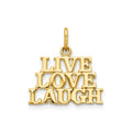 14k Gold Live Love Laugh Charm Pendant by Fine Color Jewels